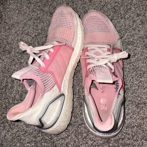Adidas Women's Pink and White Sneakers